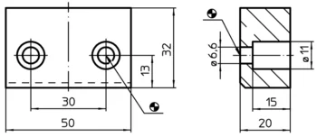                                             Clamping Vices replacement jaw, soft
 IM0000977 Zeichnung
