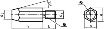                                             Feet DIN 6320 with threaded shank
 IM0003417 Zeichnung
