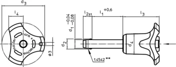                                             Ball Lock Pins self-locking, with combination handle, precipitation-hardened
 IM0003436 Zeichnung
