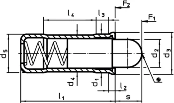                                             Spring Plungers smooth, with collar and pin
 IM0003498 Zeichnung
