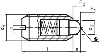                                             Spring Plungers with pin and slot
 IM0003506 Zeichnung
