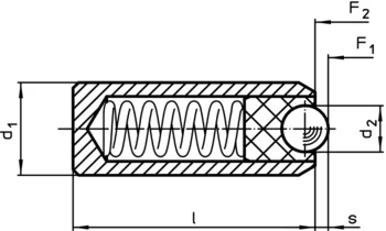                                             Spring Plungers smooth, without collar, with moveable ball
 IM0006604 Zeichnung
