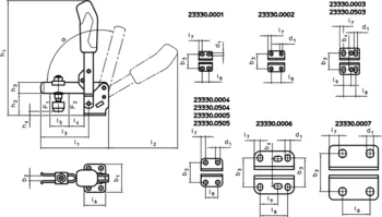                                             Vertical Toggle Clamps with horizontal base
 IM0009047 Zeichnung
