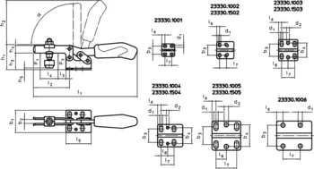                                             Horizontal Toggle Clamps with horizontal base
 IM0009048 Zeichnung
