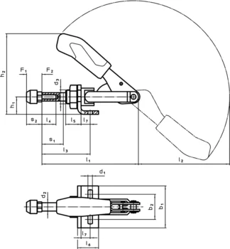                                             Toggle Clamps Push-Pull Type with angle base
 IM0009049 Zeichnung
