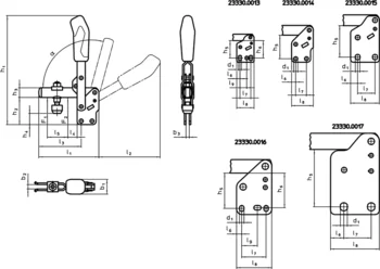                                             Vertical Toggle Clamps with vertical base
 IM0009328 Zeichnung
