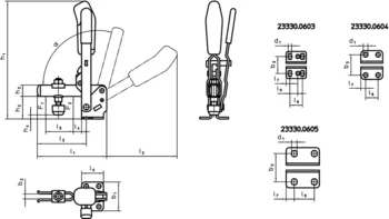                                             Vertical Toggle Clamps with horizontal base and safety lock
 IM0009343 Zeichnung
