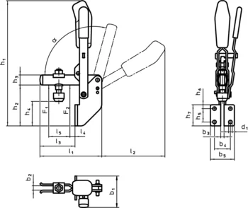                                             Vertical Toggle Clamps with angle base and safety lock
 IM0009345 Zeichnung
