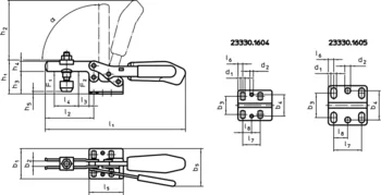                                             Horizontal Toggle Clamps with horizontal base and safety lock
 IM0009347 Zeichnung
