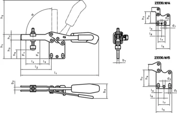                                             Horizontal Toggle Clamps with vertical base and safety lock
 IM0009348 Zeichnung
