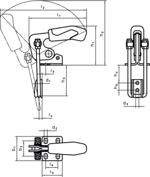                                             Toggle Clamps Hook Type vertical, with horizontal base
 IM0009349 Zeichnung
