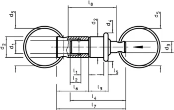                                             Ball Lock Connectors self-locking, with holding rings
 IM0012908 Zeichnung
