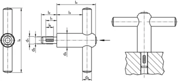                                             Threaded Lifting Pins self-locking, with handle
 IM0017622 Zeichnung
