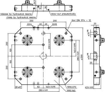                                             Base Plates with 4 double acting connecting elements
 IM0000581 Zeichnung en
