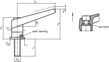                                             Adjustable Clamping Levers with axial bearing, with screw
 IM0001337 Zeichnung en
