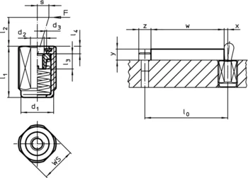                                             Lateral Plungers with thread, with seal, with female thread
 IM0002921 Zeichnung en
