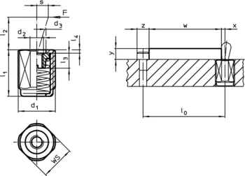                                             Lateral Plungers with thread, without seal, with female thread
 IM0002933 Zeichnung en
