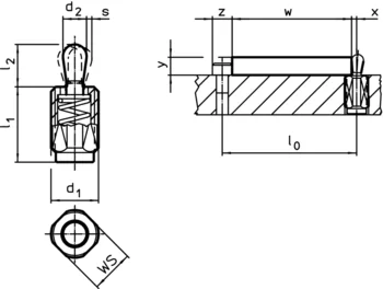                                             Lateral Plungers with thread, without seal
 IM0002957 Zeichnung en
