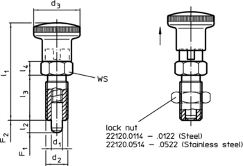                                             Index Plungers Compact with hexagon collar and locking
 IM0003257 Zeichnung en
