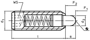                                             Spring Plungers with pin and internal hexagon - INCH
 IM0003305 Zeichnung en
