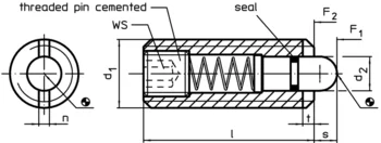                                             Spring Plungers with internal hexagon and seal
 IM0003365 Zeichnung en
