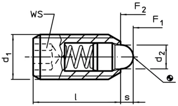                                             Spring Plungers with pin and internal hexagon
 IM0003401 Zeichnung en
