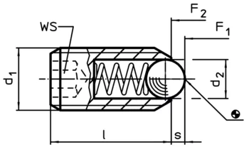                                             Spring Plunger with ball and internal hexagon
 IM0003413 Zeichnung en
