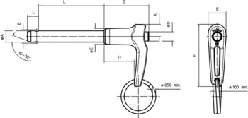                                             Ball Lock Pins with L-handle single acting - comply with NAS / MS17986
 IM0010664 Zeichnung en
