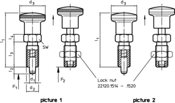                                             Index Plungers with hexagon collar, stainless steel A4
 IM0013429 Zeichnung en
