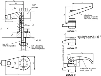                                             Down-Thrust Clamps swivelling, size 25
 IM0015427 Zeichnung en
